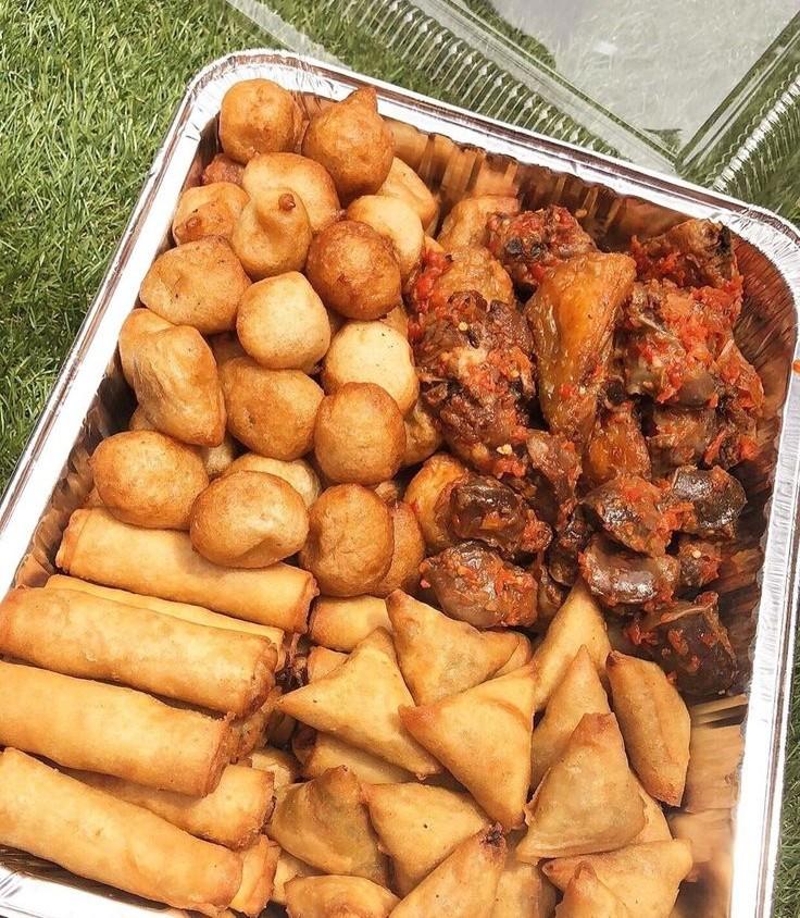 Rissa Bites — catering table with African-inspired pastries and treats